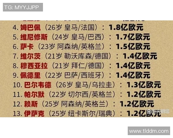 全球足球明星市场价值排行榜揭示顶级球员的身价与潜力分析 全球足球明星市场价值排行榜揭示顶级球员的身价与潜力分析